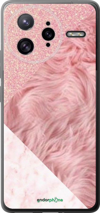 Силиконовый чехол Розовые текстуры для Xiaomi Redmi K80 Pro - 4343u-4145 изображение 