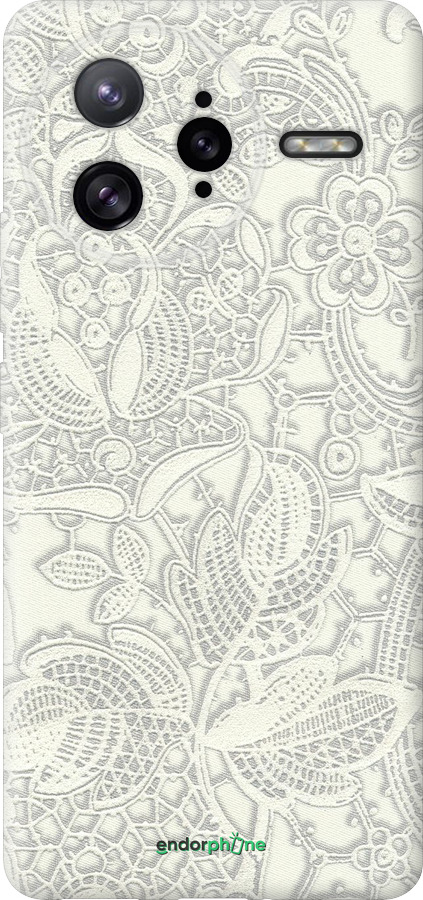 Силиконовый чехол Белое кружево для Xiaomi Poco F7 Ultra - 4383u-4086 изображение 