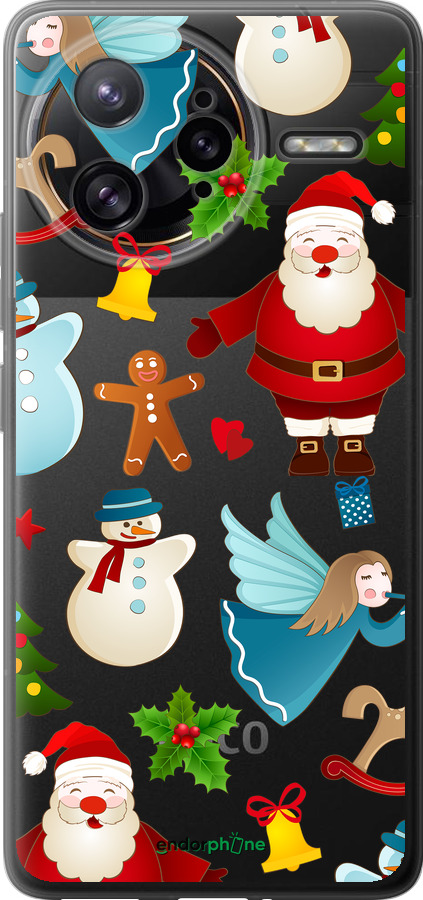 Силиконовый чехол Новогодний 1 для Xiaomi Poco F7 Ultra - 4614u-4086 изображение 