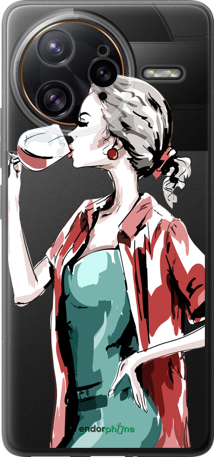 Силиконовый чехол Девушка с бокалом для Xiaomi Redmi K80 Pro - 4662u-4145 изображение 