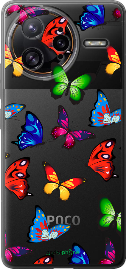 Силиконовый чехол Красочные мотыльки для Xiaomi Redmi K80 Pro - 4761u-4145 изображение 