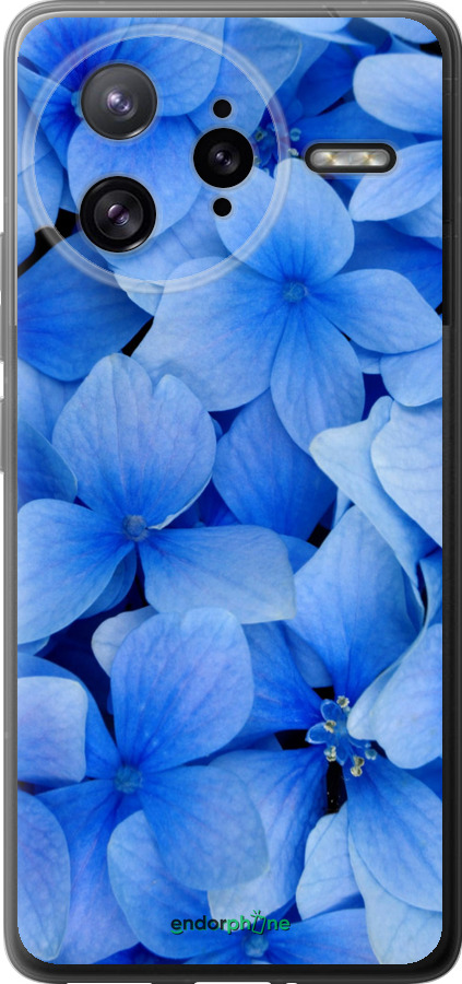 Силиконовый чехол Синие цветы для Xiaomi Redmi K80 Pro - 526u-4145 изображение 