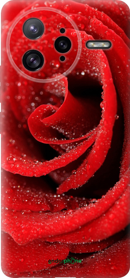Силиконовый чехол Красная роза для Xiaomi Poco F7 Ultra - 529u-4086 изображение 