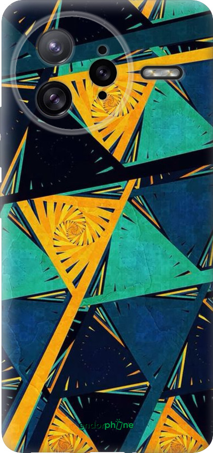 Силиконовый чехол Арт, абстракция, желтый, синий для Xiaomi Redmi K80 Pro - 5382u-4145 изображение 