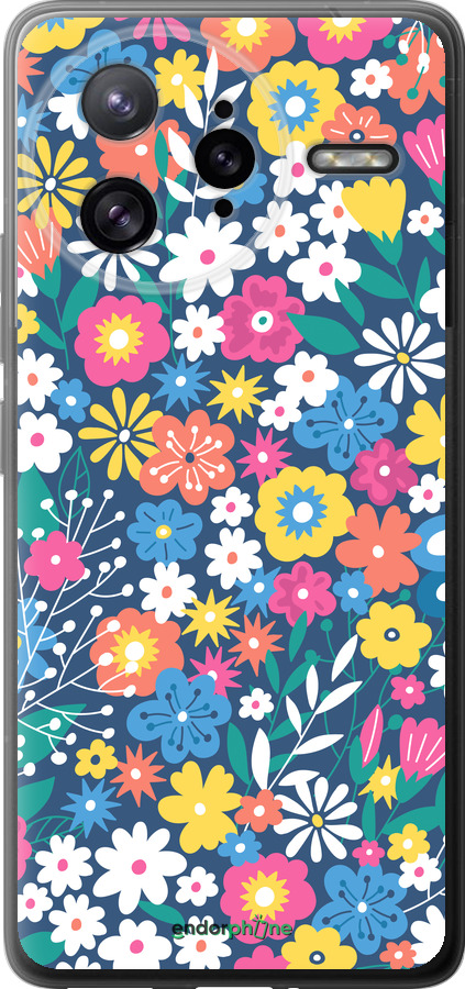 Силиконовый чехол Цветочный фон v4 для Xiaomi Poco F7 Ultra - 5494u-4086 изображение 