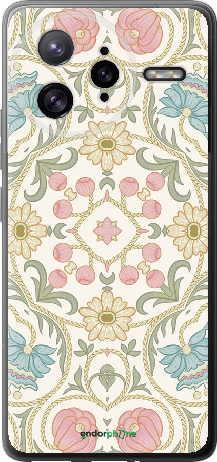 Силіконовий чехол Квітковий орнамент v2 для Xiaomi Redmi K80 Pro - 5513u-4145 изображение 