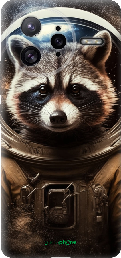 Силіконовий чехол Єнот-австронавт для Xiaomi Redmi K80 Pro - 5581u-4145 изображение 