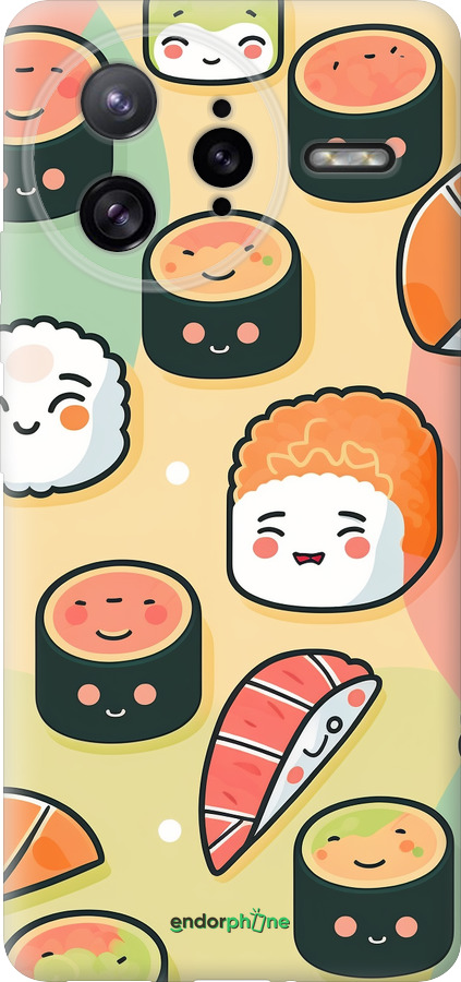 Силиконовый чехол Суши паттерн для Xiaomi Poco F7 Ultra - 5583u-4086 изображение 