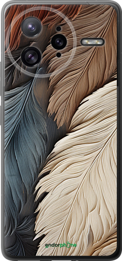 Силиконовый чехол Листья в стиле бохо для Xiaomi Redmi K80 Pro - 5643u-4145 изображение 