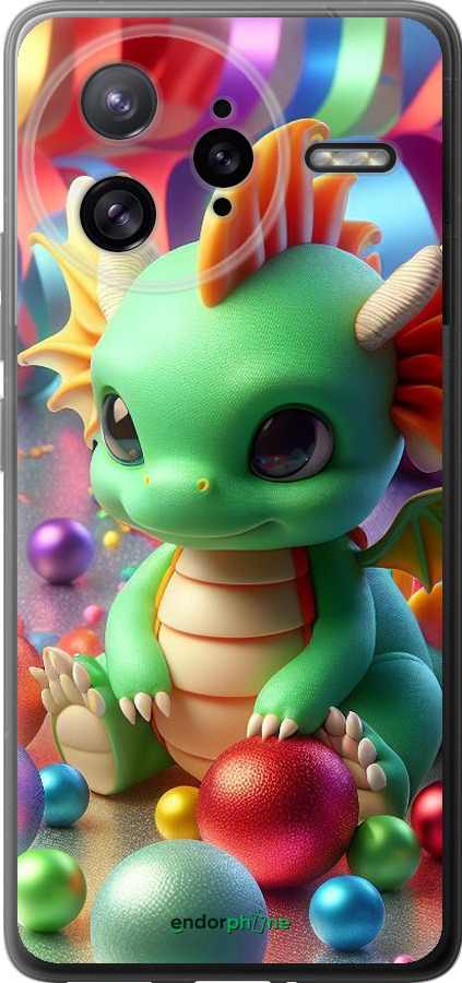 Силіконовий чехол Веселий дракончик для Xiaomi Redmi K80 Pro - 5812u-4145 изображение 
