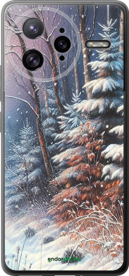 Силиконовый чехол Зимний пейзаж для Xiaomi Redmi K80 Pro - 5814u-4145 изображение 