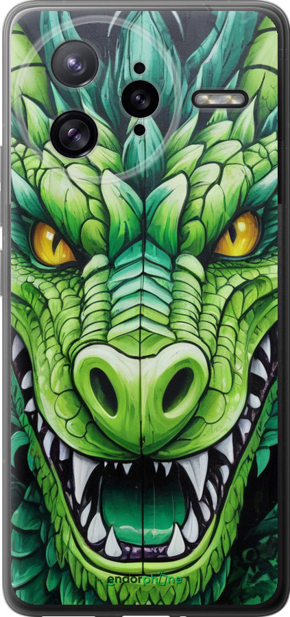 Силиконовый чехол Зелёный дракон для Xiaomi Poco F7 Ultra - 5816u-4086 изображение 