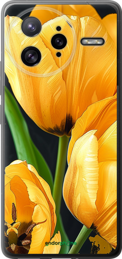 Силіконовий чехол Жовті тюльпани для Xiaomi Redmi K80 Pro - 5991u-4145 изображение 