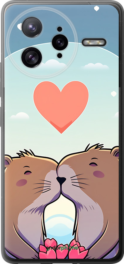 Силиконовый чехол Капибара любовь для Xiaomi Redmi K80 Pro - 6027u-4145 изображение 