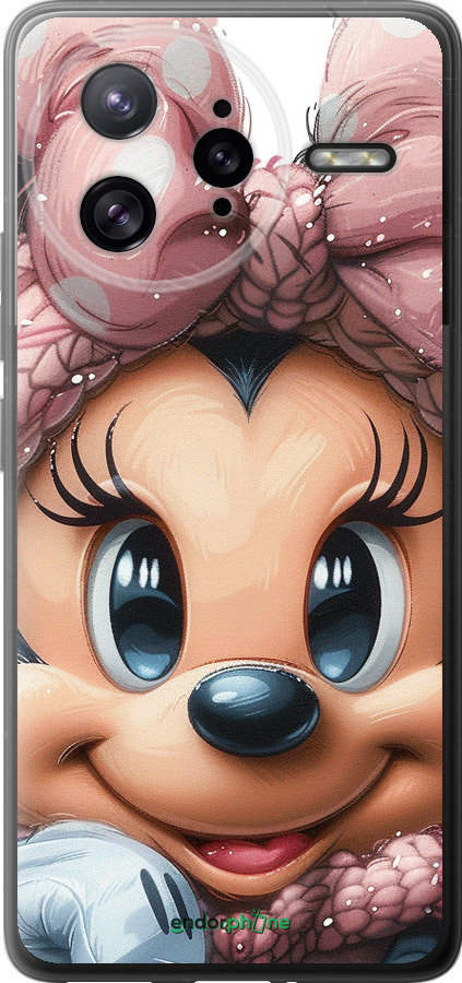 Силиконовый чехол Минни Маус с бантиком для Xiaomi Poco F7 Ultra - 6055u-4086 изображение 