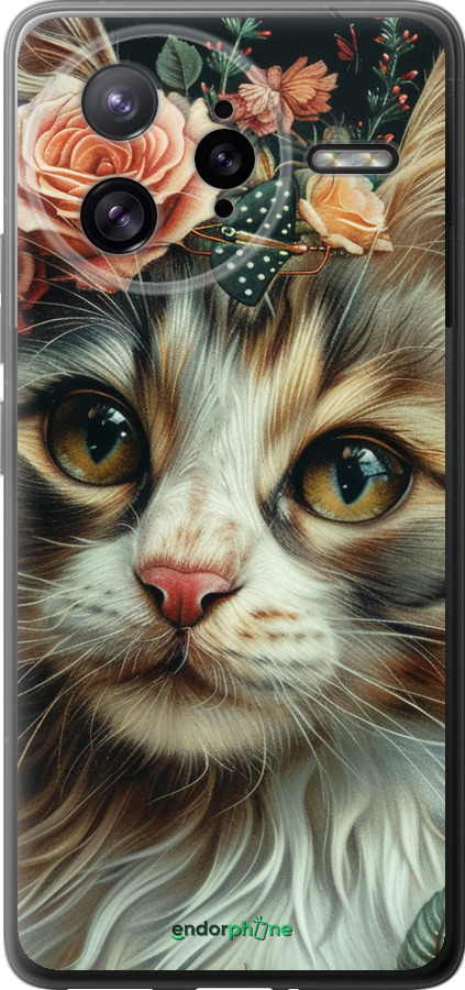 Силиконовый чехол Cats and flowers для Xiaomi Redmi K80 Pro - 6069u-4145 изображение 