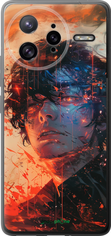 Силиконовый чехол Лицо в пламени для Xiaomi Poco F7 Ultra - 6127u-4086 изображение 