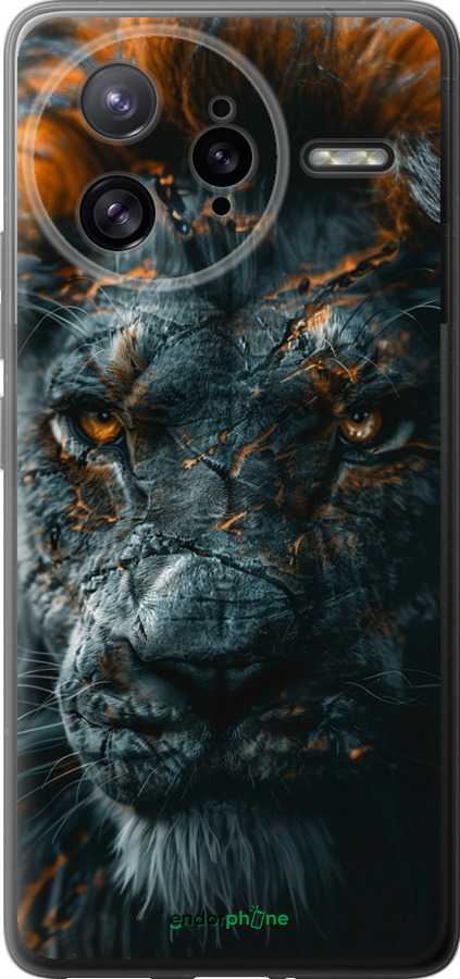 Силиконовый чехол Пламенный лев для Xiaomi Poco F7 Ultra - 6153u-4086 изображение 