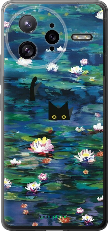 Силиконовый чехол із зображенням водяних лілій та кішок для Xiaomi Poco F7 Ultra - 6257u-4086 изображение 