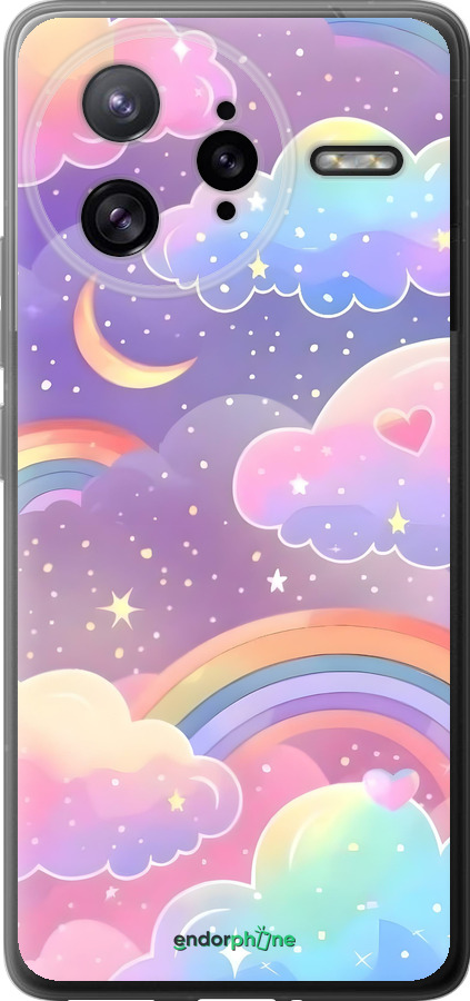 Силиконовый чехол Облака и радуга для Xiaomi Poco F7 Ultra - 6312u-4086 изображение 