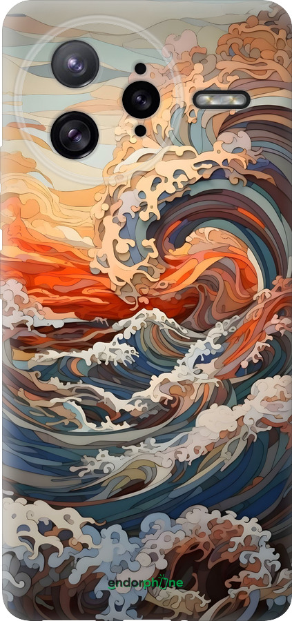 Силиконовый чехол Арт волны для Xiaomi Poco F7 Ultra - 6324u-4086 изображение 