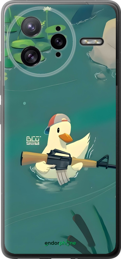 Силиконовый чехол Уточка с автоматом для Xiaomi Redmi K80 Pro - 6356u-4145 изображение 