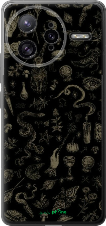 Силиконовый чехол Мистический коллаж с травами и магическими символами для Xiaomi Redmi K80 Pro - 6428u-4145 изображение 