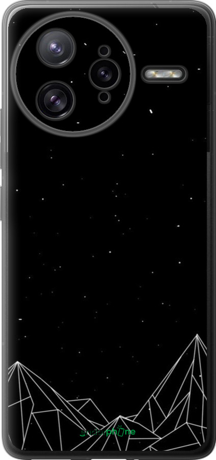 Силиконовый чехол Черно белые абстрактные горы для Xiaomi Redmi K80 Pro - 6437u-4145 изображение 