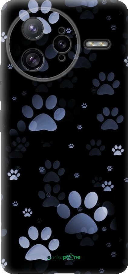 Силиконовый чехол С синими отпечатками лап для Xiaomi Redmi K80 Pro - 6441u-4145 изображение 