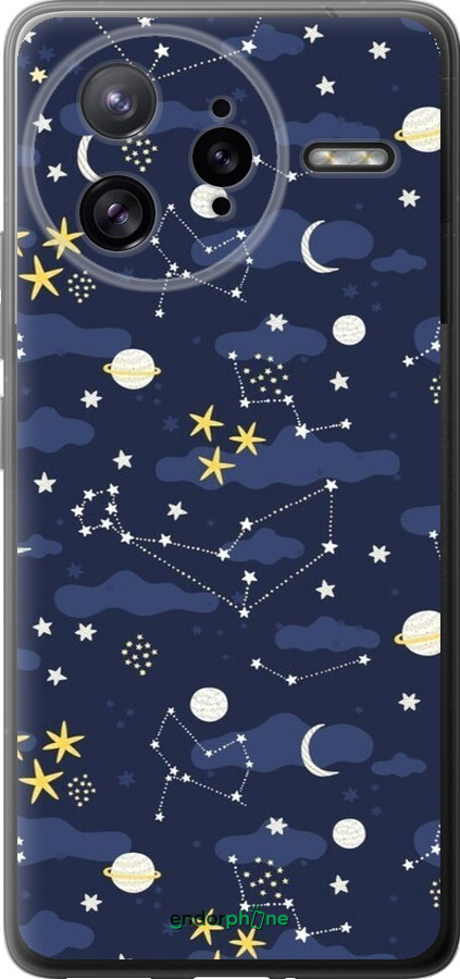 Силиконовый чехол Астрономический узор. Милый дизайн мультяшной вселенной для Xiaomi Poco F7 Ultra - 6446u-4086 изображение 
