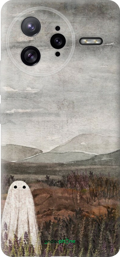 Силиконовый чехол Одинокий призрак на фоне гор для Xiaomi Redmi K80 Pro - 6486u-4145 изображение 