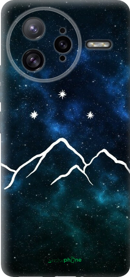 Силіконовий чехол Гори та зірки намальовані на тлі галактики для Xiaomi Redmi K80 Pro - 6490u-4145 изображение 