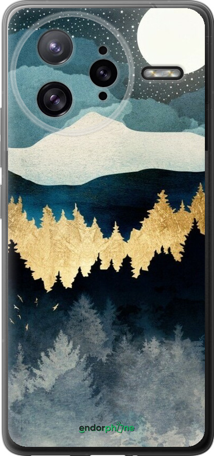 Силиконовый чехол Ночной пейзаж с лесом и горами для Xiaomi Poco F7 Ultra - 6493u-4086 изображение 