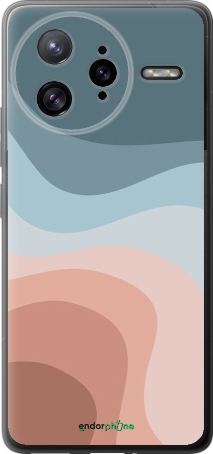 Силіконовий чехол З синіми та рожевими хвилями в стилі ретро для Xiaomi Redmi K80 Pro - 6532u-4145 изображение 