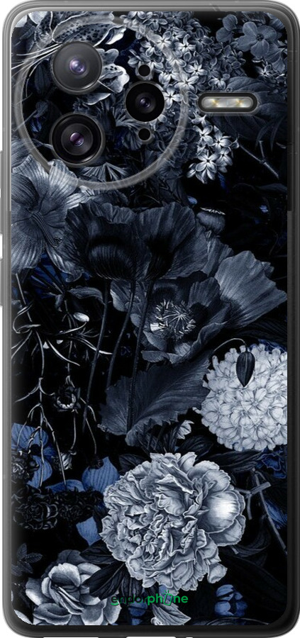 Силиконовый чехол Абстрактный цветочный рисунок в синих тонах для Xiaomi Redmi K80 Pro - 6539u-4145 изображение 