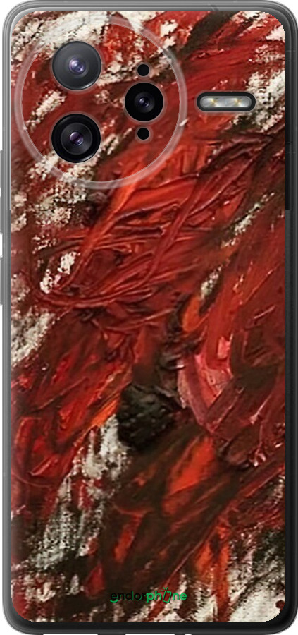 Силиконовый чехол Абстрактная композиция в красных тонах для Xiaomi Redmi K80 Pro - 6541u-4145 изображение 