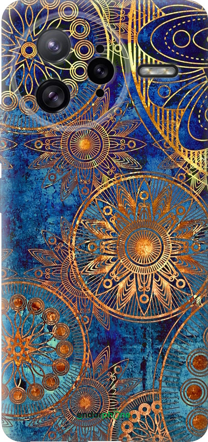 Силиконовый чехол Золотой узор для Xiaomi Poco F7 Ultra - 678u-4086 изображение 