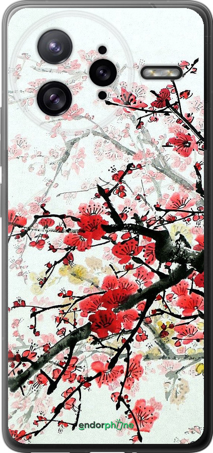 Силиконовый чехол Цветущий куст для Xiaomi Poco F7 Ultra - 831u-4086 изображение 