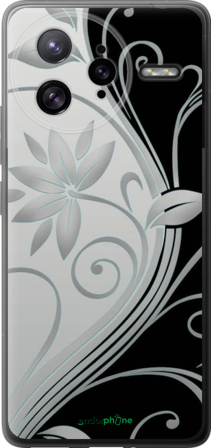 Силіконовий чехол Квіти на чорно-білому фоні для Xiaomi Poco F7 Ultra - 840u-4086 изображение 