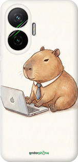 Силіконовий чехол Funny Capybara CEO Working для Xiaomi POCO F7 - 6777u-4228 изображение 