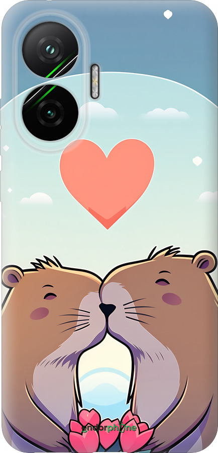 Силиконовый чехол Капибара любовь для Xiaomi POCO F7 - 6027u-4228 изображение 