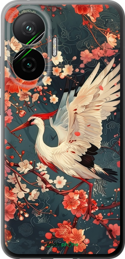 Силиконовый чехол Сакура и аист для Xiaomi Redmi Turbo 4 Pro 5G - 6108u-4239 изображение 