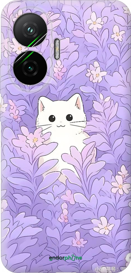 Силіконовий чехол Котик в цветах для Xiaomi POCO F7 - 6390u-4228 изображение 