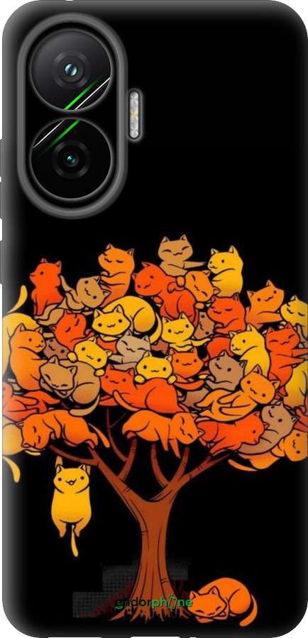 Силиконовый чехол Дерево и котики для Xiaomi POCO F7 - 6516u-4228 изображение 