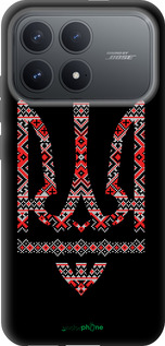 Силиконовый чехол Герб - вышиванка на черном фоне для Xiaomi Redmi K90 5G - 1196u-4237 изображение 