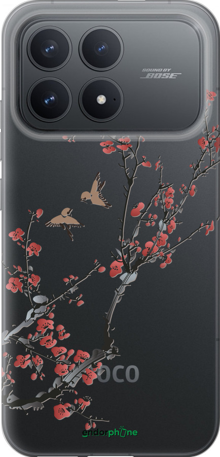 Силіконовий чехол Сакура v2 для Xiaomi Redmi K90 5G - 5538u-4237 изображение 