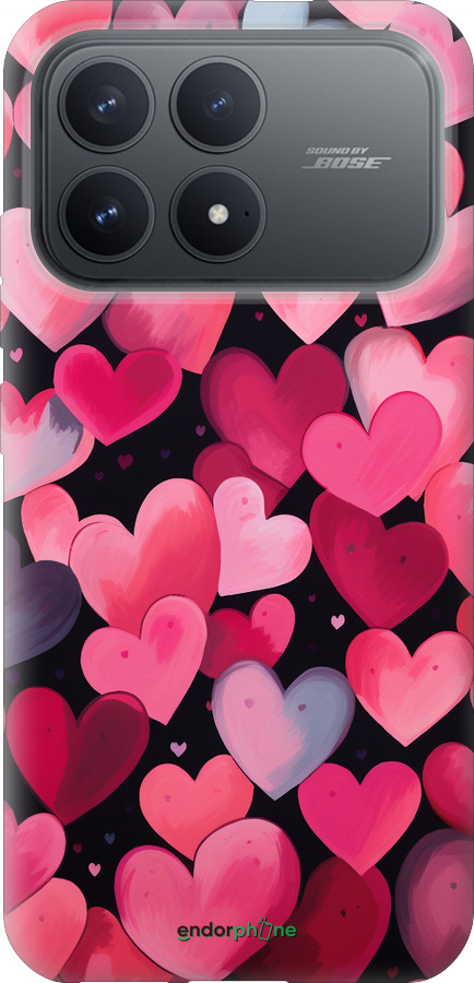 Силиконовый чехол Сердечки 4 для Xiaomi Redmi K90 5G - 5662u-4237 изображение 