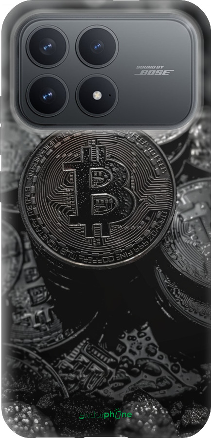 Силиконовый чехол Black Bitcoin для Xiaomi POCO F8 Pro - 6090u-4231 изображение 