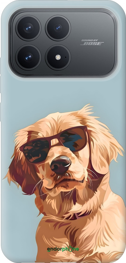 Силиконовый чехол Пес в очках для Xiaomi Redmi K90 5G - 6381u-4237 изображение 