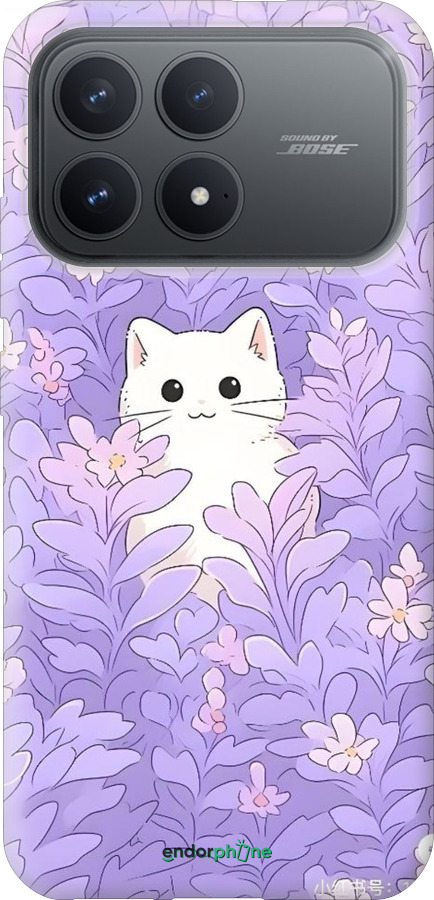 Силіконовий чехол Котик в цветах для Xiaomi POCO F8 Pro - 6390u-4231 изображение 